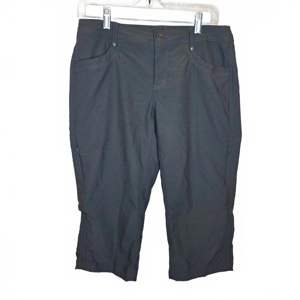 Kuhl long cargo Capri hiking short dark grey Women's Size 8